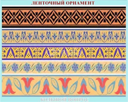 Ленточные орнаменты - на посуде это орнаменты