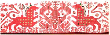 Львы в народной вышивке
