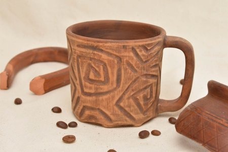 Древняя глиняная Кружка