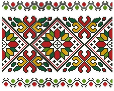 Татарский геометрический орнамент рушник