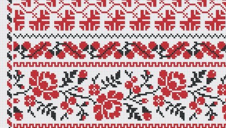 Украинский народный национальный рушник орнамент