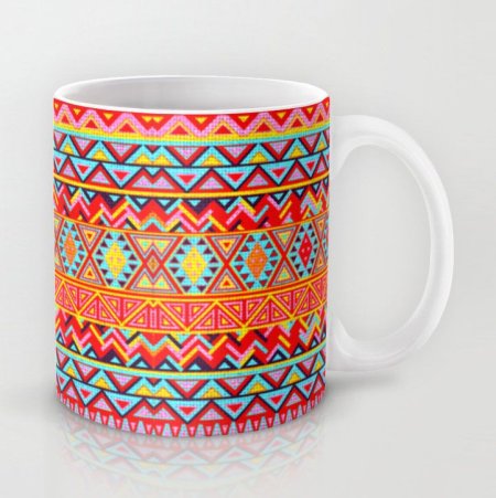 Чашка с геометрическим орнаментом (49 фото)