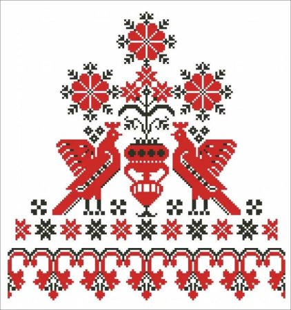 Антропоморфный орнамент народная вышивка