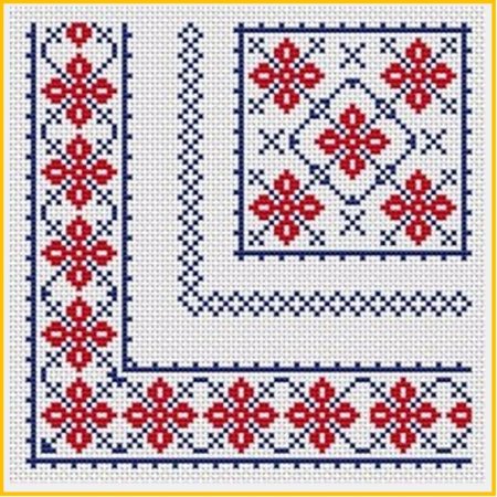 Салфетки вышитые крестом русские узоры