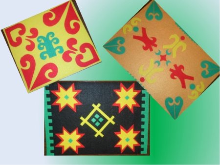 Башкирский коврик с орнаментом