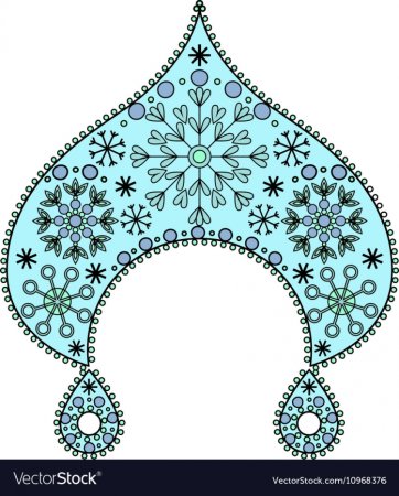 Кокошник трафарет