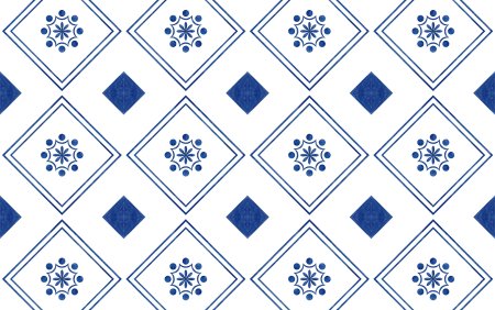 Плитка белая с синим орнаментом