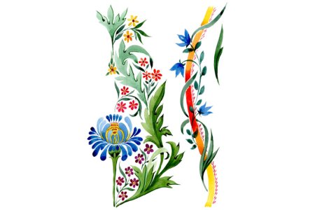 Растительный орнамент акварель