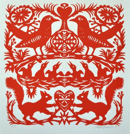 Вырезание по красной бумаге