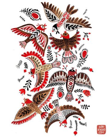 Орнамент птицы