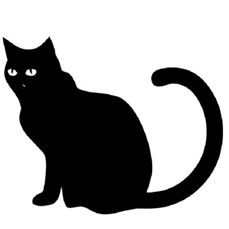 Силуэт кошки белый
