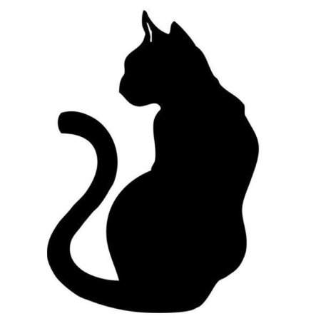 Черная кошка силуэт