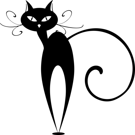 Черный кот рисунок