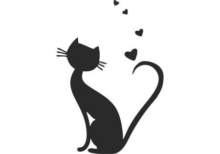 Трафарет тату кошка