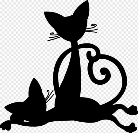 Силуэты котов и кошек