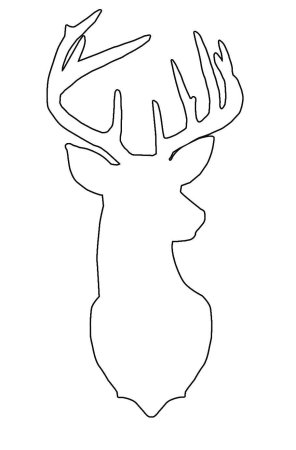 Трафарет голова оленя рисунок (45 фото)