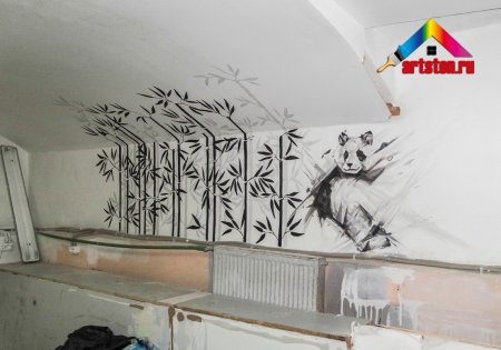 Трафаретный рисунок на Вагонке