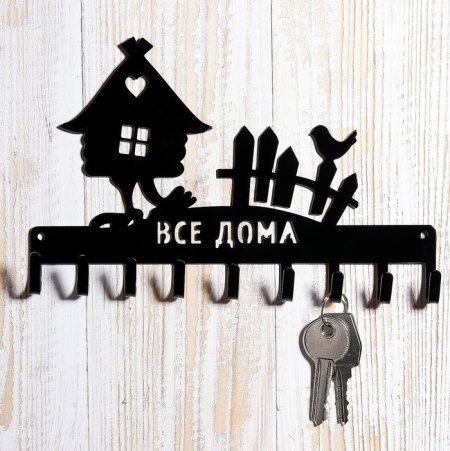 Трафарет домика для ключницы