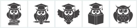 Сова с книгой силуэт