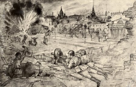 Трафарет оборона москвы рисунок (45 фото)