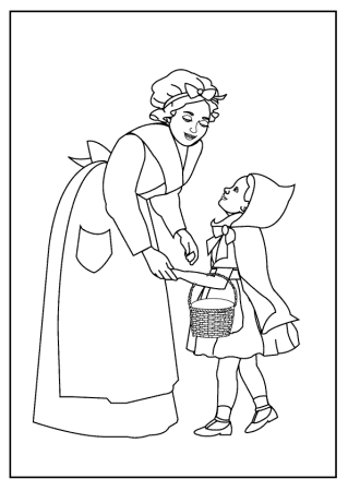 Little Red riding Hood раскраска