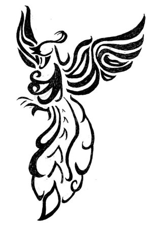 Трафарет птица феникс рисунок (48 фото)