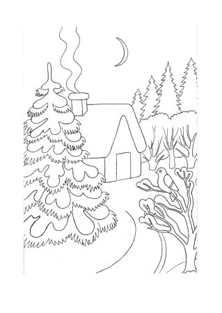 Трафарет зимняя сказка рисунок (45 фото)