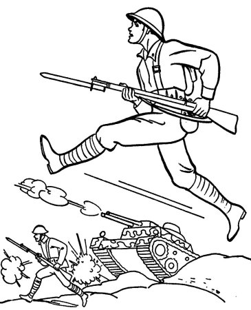 Солдат раскраска