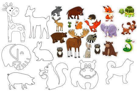 Фигурки животных для вырезания