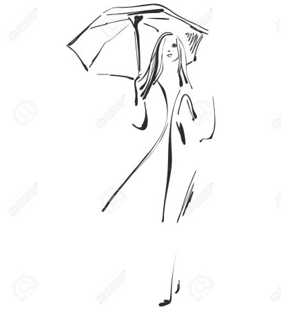 Трафарет девушка с зонтом рисунок (36 фото)