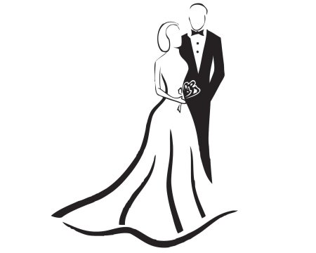 Силуэт жениха и невесты