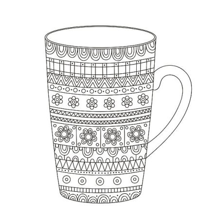 Кружка с орнаментом раскраска