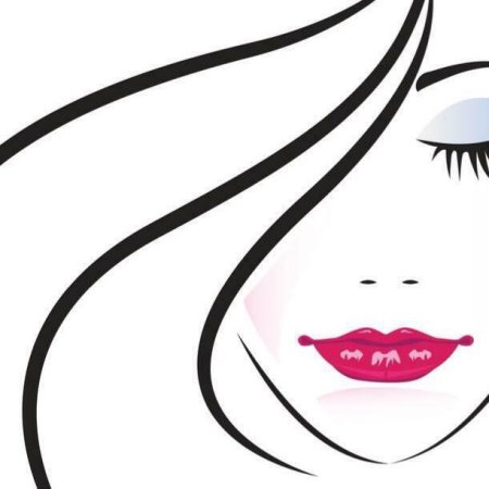 Трафарет лица девушки для торта