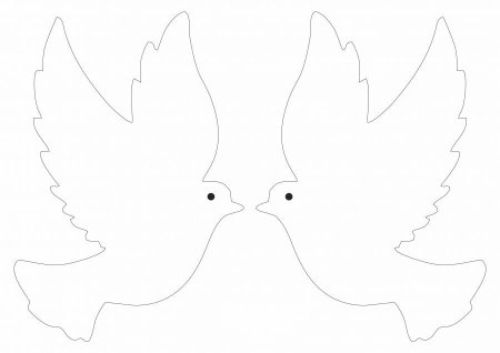 Трафарет голубя для вырезания