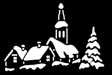 Силуэт домика на окно
