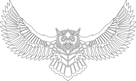 Крылья Совы трафарет