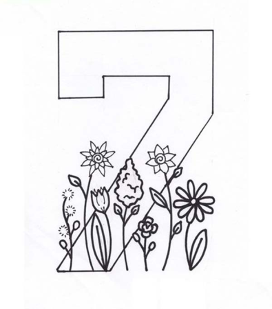 Число 7 раскраска