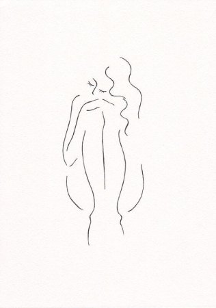 Девушка одной линией