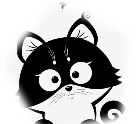Черно белая кошка
