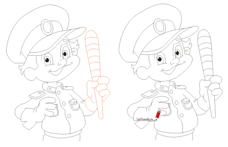 Полицейский рисунок для детей карандашом