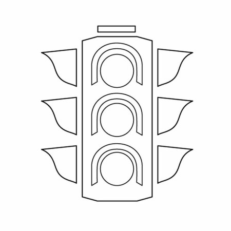 Трафарет светофора для детей