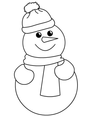 Раскраска Снеговик для детей 2-3 лет