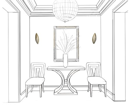 Эскиз декоративного интерьера