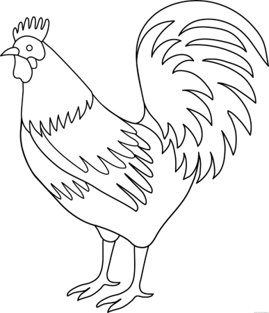 Петух раскраска