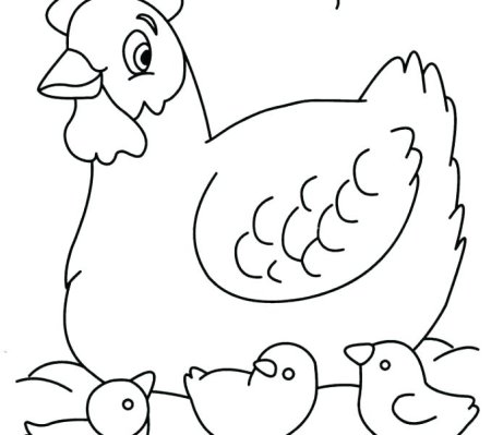 Курица раскраска для детей 2-3 лет
