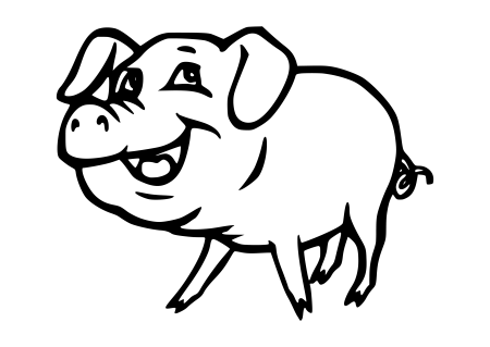 Свинья черно белая