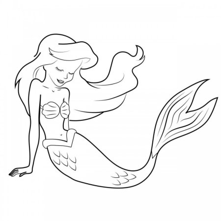 Русалочка трафарет