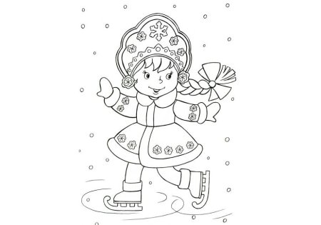 Вытынанки новогодние для украшения окон Снегурочка