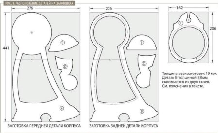Эскиз часов для выпиливания из фанеры