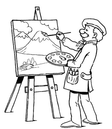 Раскраска художник